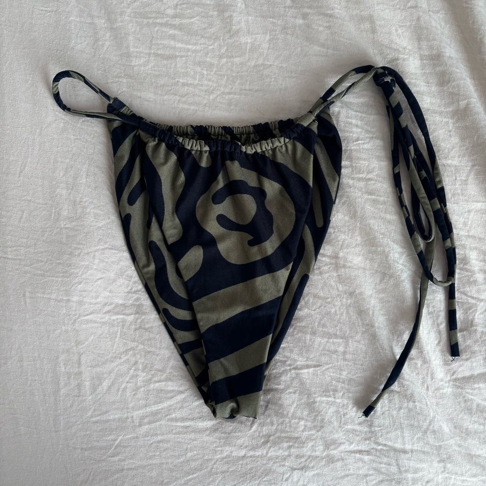 INAMORATA Las Olas Black + Green Zebra Bikini Bottom